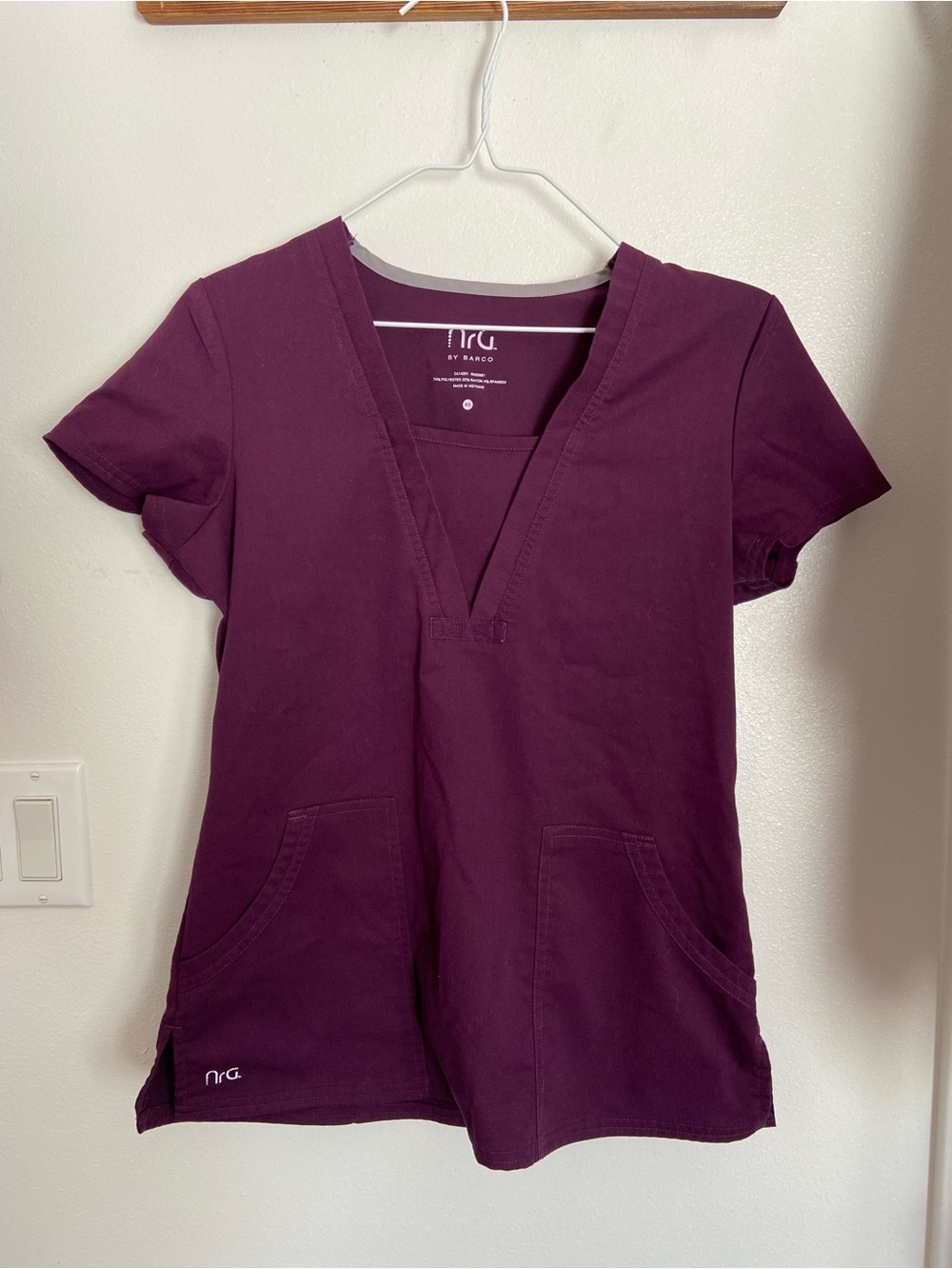 Barco Uniforms V-Neck Scrub Top in Plum